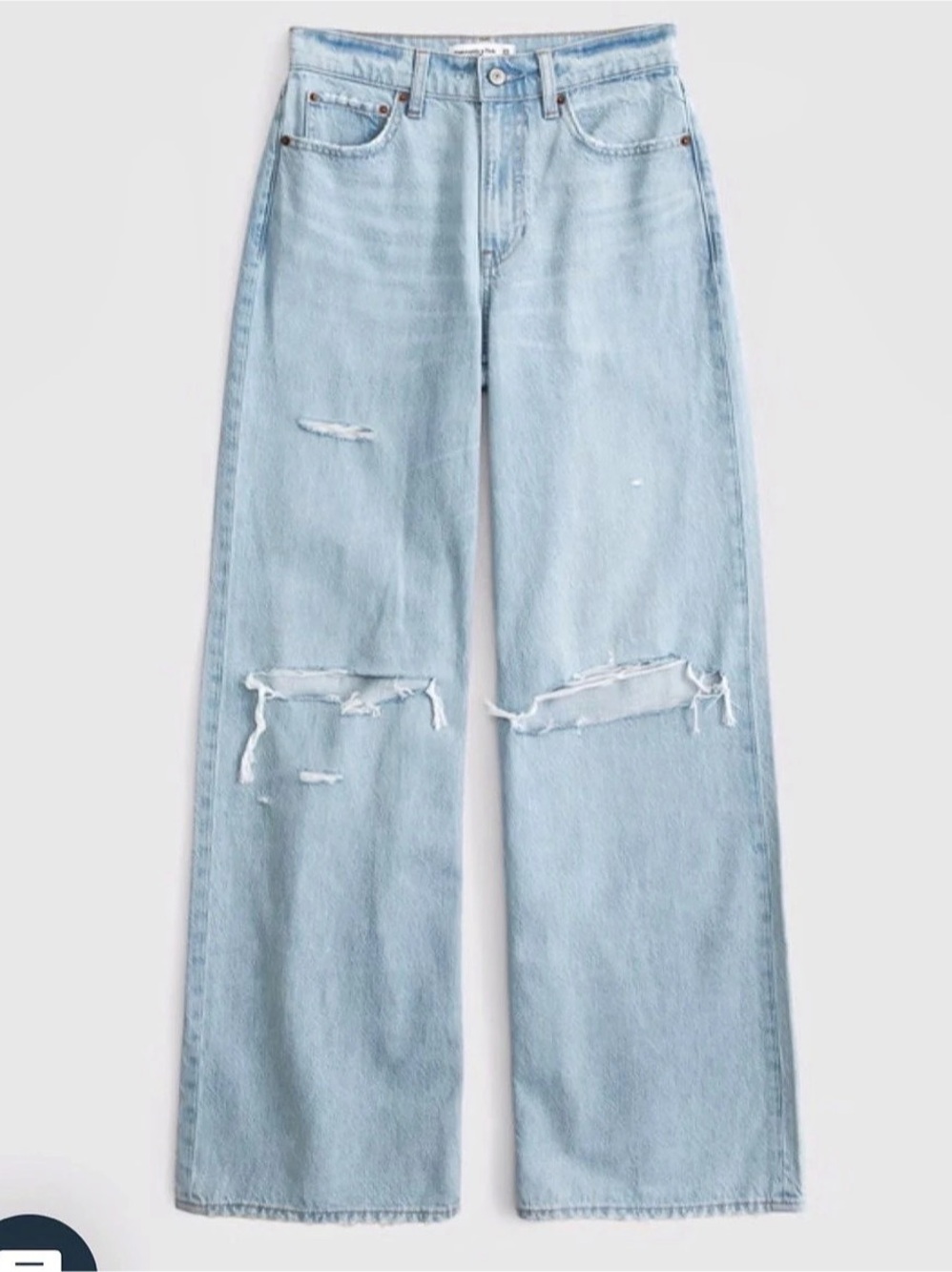 Abercrombie & Fitch High Rise Wide Leg Jean Jeans Blue